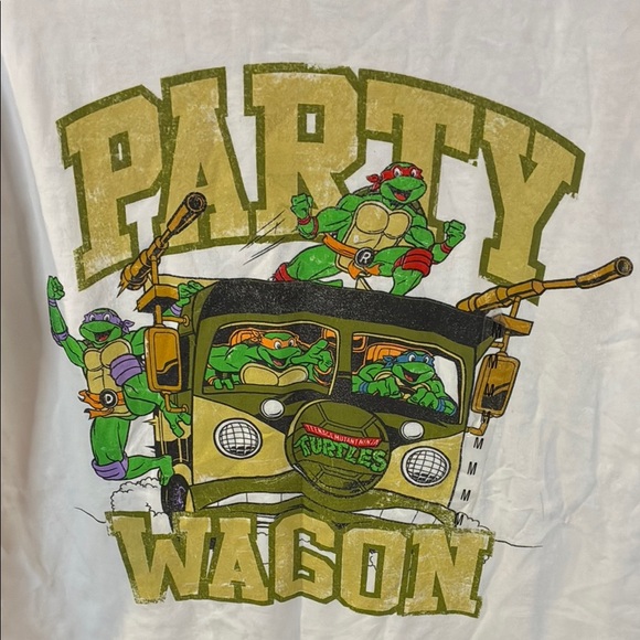 NWT Teenage Mutant Ninja Turtles white cotton Tshirt graphic tee kids size M - Picture 4 of 10